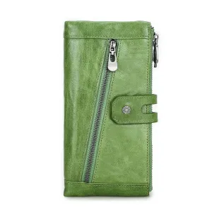 Women’s Genuine Leather RFID Blocking Large Capacity Clutch Purse