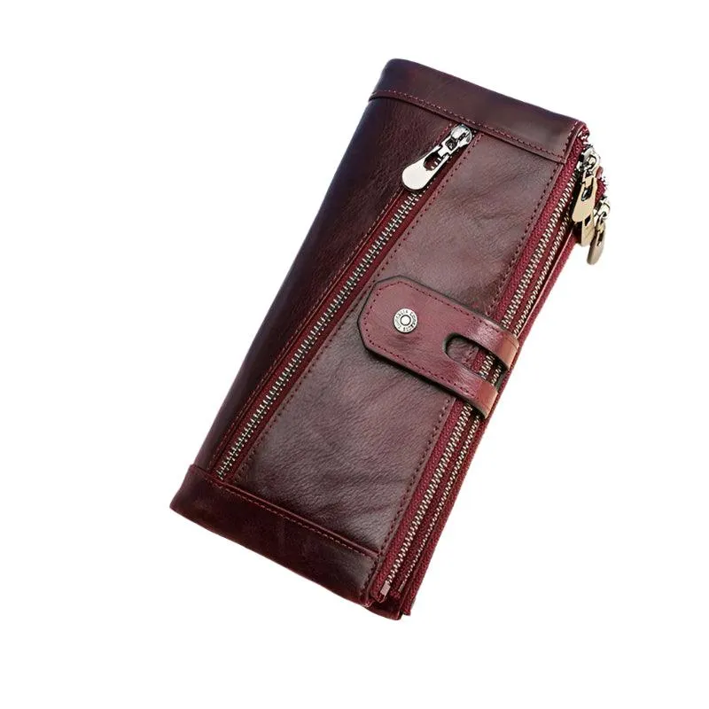 Women’s Genuine Leather RFID Blocking Large Capacity Clutch Purse